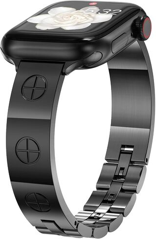 NewWays Metal Strap Compatible with Apple Watch Band 38mm 40mm 41mm 42mm 44mm 45mm 46mm 49mm for iWatch Series 10 9 8 7 6 5 4 3 2 1 SE Ultra Women Dressy Love Bracelet Bangle Wristband in Saudi Arabia