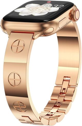 حزام معدني من NewWays متوافق مع سوار ساعة Apple 38 مم 40 مم 41 مم 42 مم 44 مم 45 مم 46 مم 49 مم لسلسلة iWatch 10 9 8 7 6 5 4 3 2 1 SE Ultra Women Dressy Love سوار معصم in Kuwait