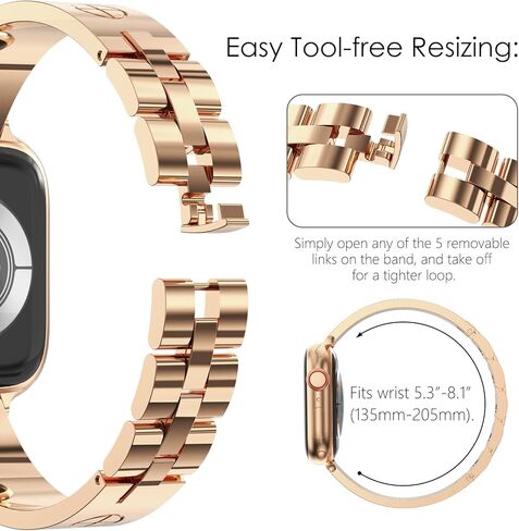 حزام معدني من NewWays متوافق مع سوار ساعة Apple 38 مم 40 مم 41 مم 42 مم 44 مم 45 مم 46 مم 49 مم لسلسلة iWatch 10 9 8 7 6 5 4 3 2 1 SE Ultra Women Dressy Love سوار معصم in Kuwait