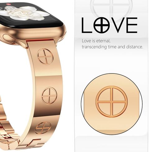 حزام معدني من NewWays متوافق مع سوار ساعة Apple 38 مم 40 مم 41 مم 42 مم 44 مم 45 مم 46 مم 49 مم لسلسلة iWatch 10 9 8 7 6 5 4 3 2 1 SE Ultra Women Dressy Love سوار معصم in Kuwait