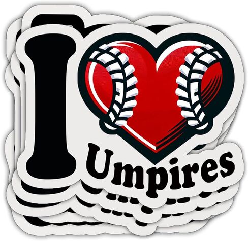 5 قطع مقاس 3.2 بوصة ملصقات I Love Umpires ملصقات كرة القدم البيسبول وكرة القدم لحقيبة السفر وزجاجات المياه والكمبيوتر المحمول وملصق مضاد للماء. in Saudi Arabia