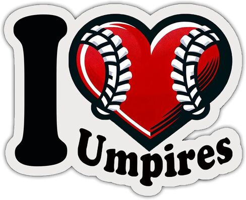 5 قطع مقاس 3.2 بوصة ملصقات I Love Umpires ملصقات كرة القدم البيسبول وكرة القدم لحقيبة السفر وزجاجات المياه والكمبيوتر المحمول وملصق مضاد للماء. in Saudi Arabia