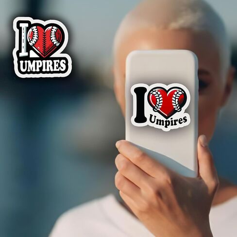 5 قطع مقاس 3.2 بوصة ملصقات I Love Umpires ملصقات كرة القدم البيسبول وكرة القدم لحقيبة السفر وزجاجات المياه والكمبيوتر المحمول وملصق مضاد للماء. in Saudi Arabia