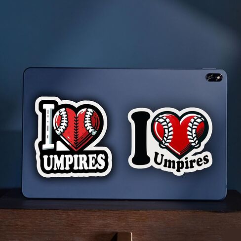 5 قطع مقاس 3.2 بوصة ملصقات I Love Umpires ملصقات كرة القدم البيسبول وكرة القدم لحقيبة السفر وزجاجات المياه والكمبيوتر المحمول وملصق مضاد للماء. in Saudi Arabia