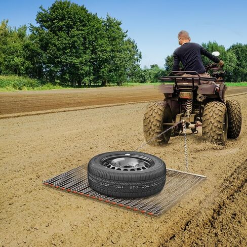 YITAMOTOR ATV UTV 6 × 3 أقدام حصيرة سحب متينة شديدة التحمل من الزنك والفولاذ الشبكي لتسوية سطح الحقل للسحب اليدوي أو السيارة in Saudi Arabia