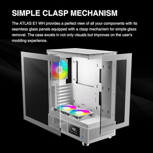 GAMDIAS White ATX Mid Tower Computer Case with Tempered Glass, Gaming PC Case w/Temperature Display & 3X 120mm ARGB Fans, Support Up to 5X Fans, 240mm AIO/Radiator, 340mm GPU/VGA, 160mm CPU Cooler in Saudi Arabia