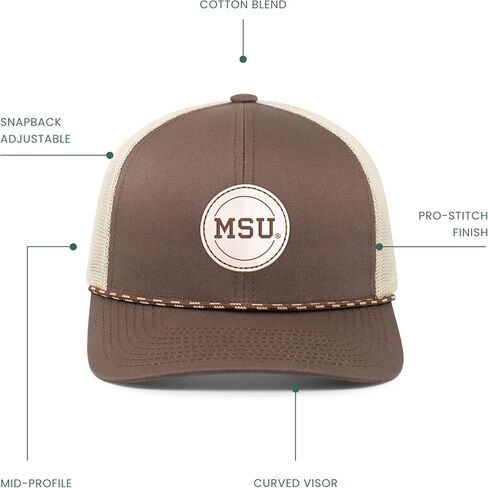 Pacific Headwear Standard NCAA Men's Trucker Snapback Braid Cap, Main in Saudi Arabia