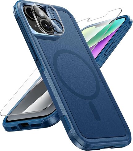 FNTCASE for iPhone 13 Phone Case: iPhone 14 Magnetic Dual Layer Protective Cell Phone Cover with Belt-Clip Holster | Heavy Duty Military Grade Shockproof Protection Non Slip Textured Back Phonecase in Saudi Arabia