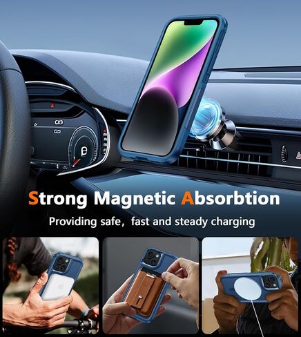 FNTCASE for iPhone 13 Phone Case: iPhone 14 Magnetic Dual Layer Protective Cell Phone Cover with Belt-Clip Holster | Heavy Duty Military Grade Shockproof Protection Non Slip Textured Back Phonecase in Saudi Arabia