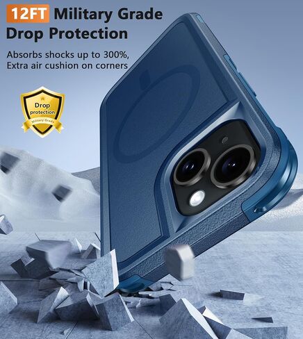 FNTCASE for iPhone 13 Phone Case: iPhone 14 Magnetic Dual Layer Protective Cell Phone Cover with Belt-Clip Holster | Heavy Duty Military Grade Shockproof Protection Non Slip Textured Back Phonecase in Saudi Arabia
