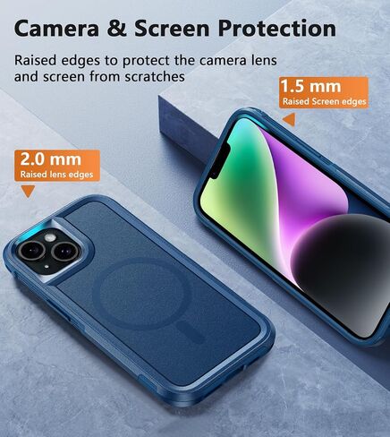 FNTCASE for iPhone 13 Phone Case: iPhone 14 Magnetic Dual Layer Protective Cell Phone Cover with Belt-Clip Holster | Heavy Duty Military Grade Shockproof Protection Non Slip Textured Back Phonecase in Saudi Arabia