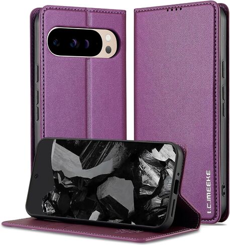 Kowauri Case for Google Pixel 9 Pro XL, PU Leather Wallet Flip Case for Women Men with Card Holder Kickstand Magnetic Closure Shockproof Protective Phone Cover for Google Pixel 9 Pro XL (Black) in Saudi Arabia