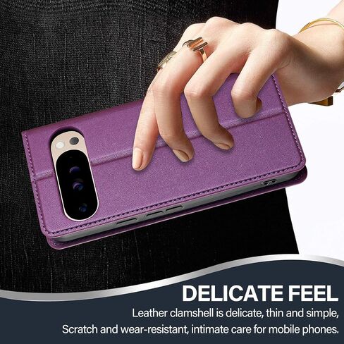 Kowauri Case for Google Pixel 9 Pro XL, PU Leather Wallet Flip Case for Women Men with Card Holder Kickstand Magnetic Closure Shockproof Protective Phone Cover for Google Pixel 9 Pro XL (Black) in Saudi Arabia
