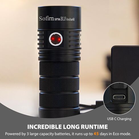 مصباح يدوي sofirn قابل لإعادة الشحن EDC، SP36 BLF ضوء فلاش فائق السطوع 5600 لومن، Anduril 2.0 UI، IPX8 مقاوم للماء، مصباح يدوي LED مدمج للتخييم والمشي لمسافات طويلة وركوب القوارب والبحث عن انقطاع التيار الكهربائي in Kuwait