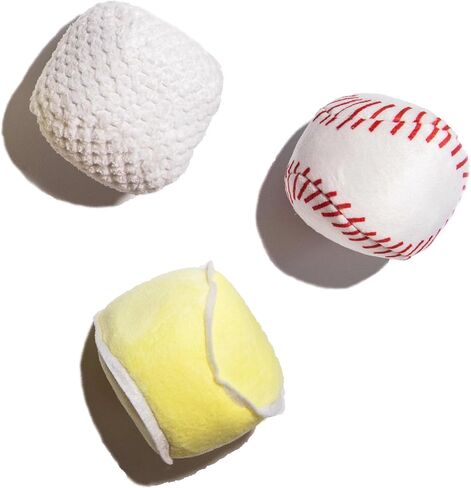 Sports Bag Hide and Seek Dog Toy, 3 Plush Balls with Squeakers, Basketball, Soccer Ball, Football in Kuwait