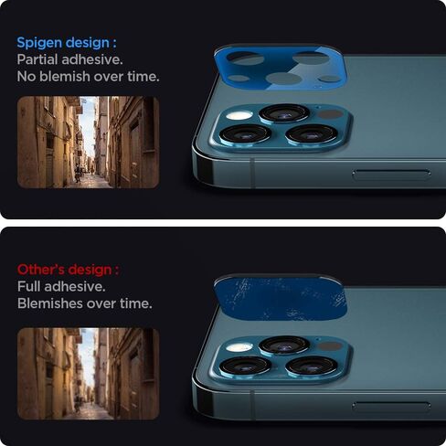 واقي شاشة لعدسة الكاميرا من Spigen [GlasTR Optik] مصمم لهاتف iPhone 12 Pro Max (2020) - أزرق باسيفيك [عبوة من قطعتين] in Kuwait