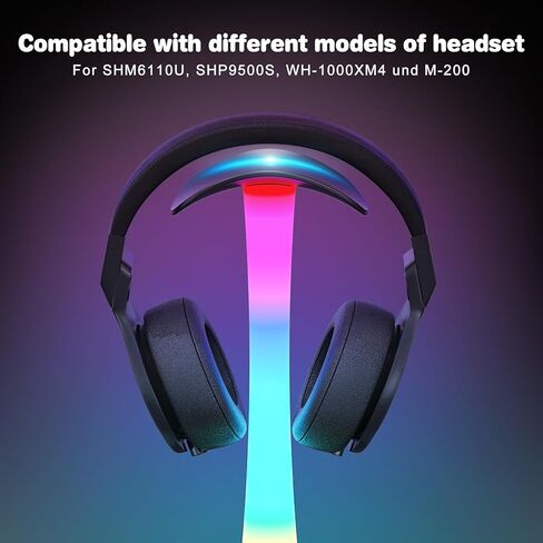 حامل سماعة رأس RGB مع شاحن لاسلكي 15 وات، محطة شحن حامل سماعة الألعاب 3 في 1 للمكتب لأجهزة AirPods Max/Pro/4/3/2 iWatch 10/9/8/7/6/5/4/3/2/1/ SE آيفون 16/15/14/13/12/11/X in Kuwait