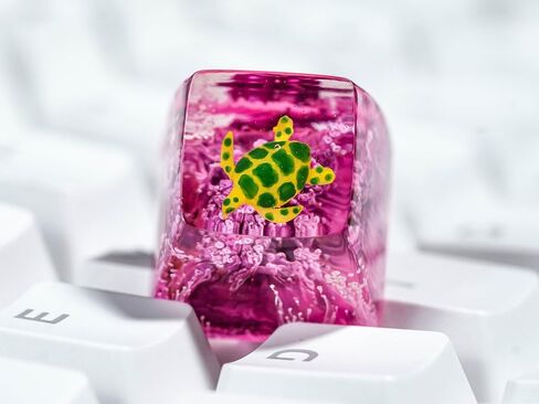 DATKEY Purple Background Green Turtle Artisan Keycap Turtle Resin Keyboard Keycaps Cute Keycaps Artisan Keycap Aesthetic Keycaps Custom Keycaps Turtle Gifts for Gaming Lover Gamer Man in Saudi Arabia