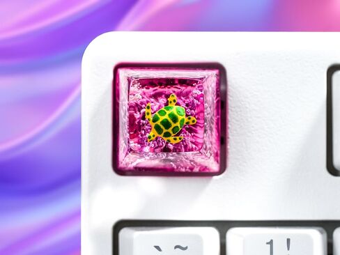 DATKEY Purple Background Green Turtle Artisan Keycap Turtle Resin Keyboard Keycaps Cute Keycaps Artisan Keycap Aesthetic Keycaps Custom Keycaps Turtle Gifts for Gaming Lover Gamer Man in Saudi Arabia