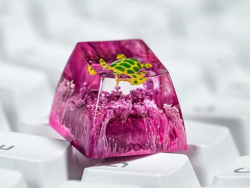 DATKEY Purple Background Green Turtle Artisan Keycap Turtle Resin Keyboard Keycaps Cute Keycaps Artisan Keycap Aesthetic Keycaps Custom Keycaps Turtle Gifts for Gaming Lover Gamer Man in Saudi Arabia