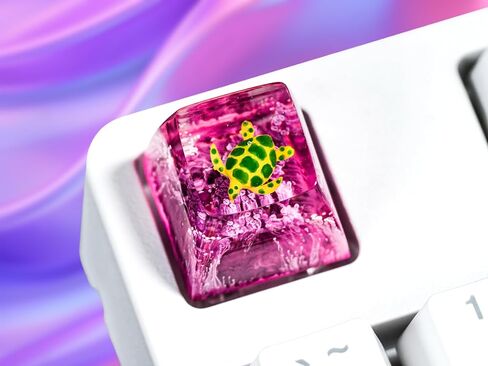 DATKEY Purple Background Green Turtle Artisan Keycap Turtle Resin Keyboard Keycaps Cute Keycaps Artisan Keycap Aesthetic Keycaps Custom Keycaps Turtle Gifts for Gaming Lover Gamer Man in Saudi Arabia