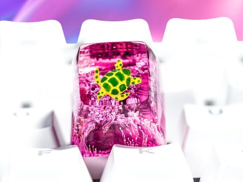 DATKEY Purple Background Green Turtle Artisan Keycap Turtle Resin Keyboard Keycaps Cute Keycaps Artisan Keycap Aesthetic Keycaps Custom Keycaps Turtle Gifts for Gaming Lover Gamer Man in Saudi Arabia