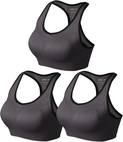 Match Racerback Sports Bras for Women – Padded Seamless Strappy Workout Tops for Yoga Gym Runing Fitness Sports Bras in Kuwait