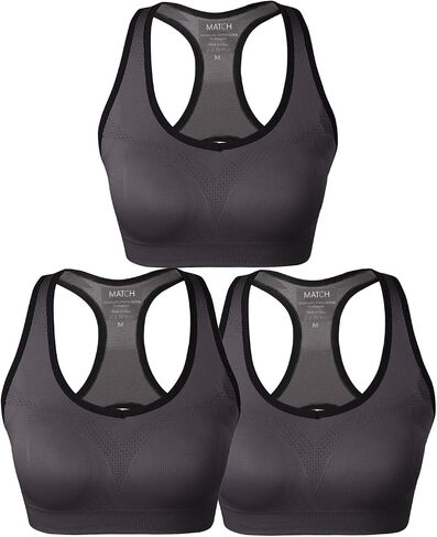 Match Racerback Sports Bras for Women – Padded Seamless Strappy Workout Tops for Yoga Gym Runing Fitness Sports Bras in Kuwait