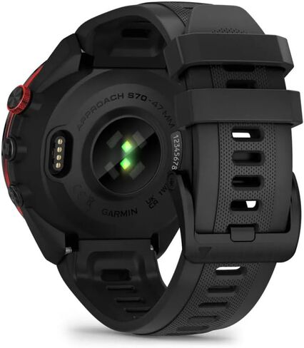 ساعة Garmin Approach S70 47MM Golf GPS Fitness Tracker للرجال، شاشة AMOLED خفيفة الوزن مقاس 1.2 بوصة تعمل باللمس و42000 دورة تدريبية محملة مسبقًا - أسود - ساعات Garmin للرجال in Saudi Arabia