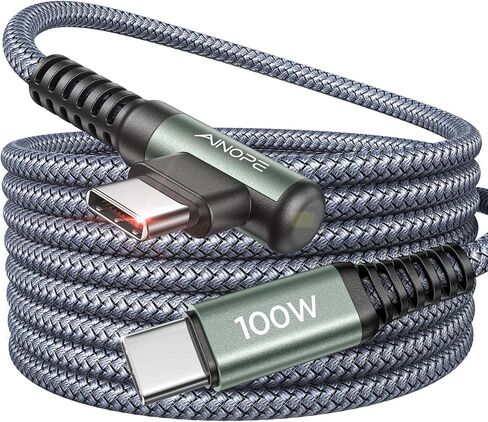 كابل AINOPE 100 واط USB C إلى USB C [عبوة من قطعتين بطول 10 أقدام]، كابل USB C السمين، كابل USBC إلى USBC كابل شحن سريع من النوع C يناسب iPhone 15، MacBook Air/Pro، iPad Pro M4، Samsung Galaxy S24/A، Pixel 7 in Kuwait