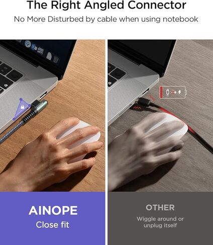 كابل AINOPE 100 واط USB C إلى USB C [عبوة من قطعتين بطول 10 أقدام]، كابل USB C السمين، كابل USBC إلى USBC كابل شحن سريع من النوع C يناسب iPhone 15، MacBook Air/Pro، iPad Pro M4، Samsung Galaxy S24/A، Pixel 7 in Kuwait