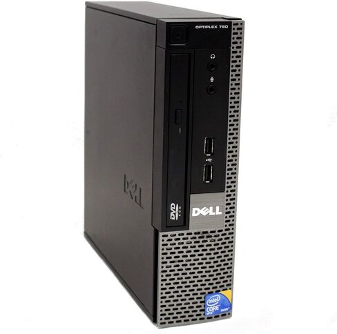 جهاز الكمبيوتر المكتبي طراز OptiPlex 780 USFF من Dell، معالج Intel Core 2 Duo بسرعة 3.0 جيجاهرتز وذاكرة الوصول العشوائي (RAM) سعة 4 جيجابايت وسعة 250 جيجابايت HD DVD ونظام Win Pro 32 بت (متجدد) in Kuwait