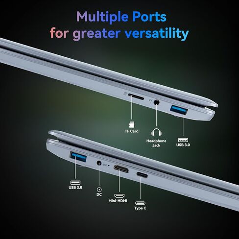 كمبيوتر محمول AEEZO، كمبيوتر محمول مقاس 15.6 بوصة، شاشة IPS 1366 * 768، معالجات Intel Celeron N5095، 8 جيجابايت DDR4 256 جيجابايت SSD، سعة بطارية كبيرة، 2.4G/5G WiFi، بلوتوث 4.2، Mini-HDMI in Kuwait