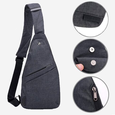 Flat Anti-Theft Sling Bag for Women and Men Small Slim Crossbody Bag Hidden Pocket Pack for Travel Hiking Casual Daily in Saudi Arabia