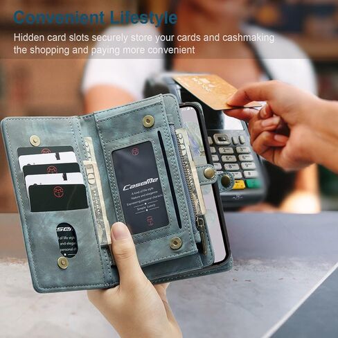 JGY Google Pixel 8A Leather Wallet case,Pixel 8A Detachable Magnetic case with Zipper Pocket Card Holder Pixel 8A Full Cover Shockproof Detachable Wallet case for Women Men (Blue) in Saudi Arabia