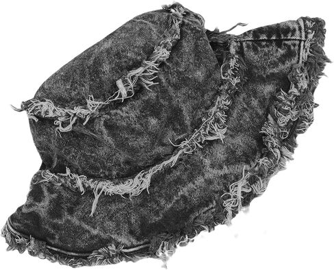 Frayed Bucket Hat Unisex Trendy Washed Denim Bucket Cap Distressed Jean Fisherman Cap Travel Floppy Boonie Sun Hats in Kuwait