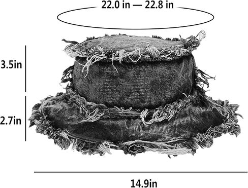 Frayed Bucket Hat Unisex Trendy Washed Denim Bucket Cap Distressed Jean Fisherman Cap Travel Floppy Boonie Sun Hats in Kuwait