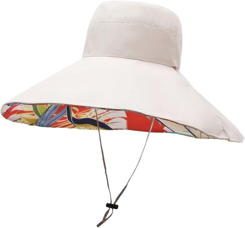 قبعات شمسية بحافة واسعة ذات وجهين للنساء قابلة للتعبئة للحماية من الأشعة فوق البنفسجية، قبعة بحافة سلكية كبيرة للصيف على شكل دلو للشاطئ in Kuwait