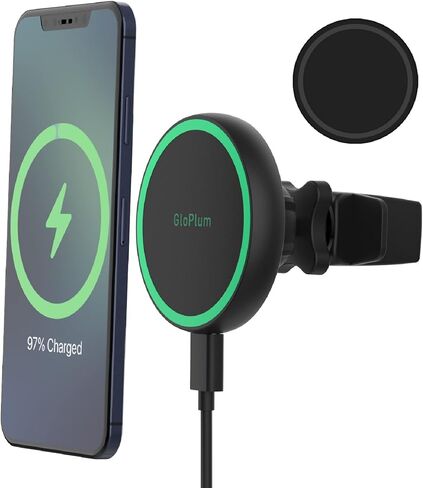 حامل شاحن سيارة لاسلكي مغناطيسي متوافق مع شاحن سيارة Magsafe متوافق مع iPhone 13/ iPhone 12/12 Mini/12 Pro/12 Pro Max، ملحقات مغناطيسية بفتحة تهوية للشحن السريع بقدرة 15 وات، حامل هاتف السيارة in Saudi Arabia
