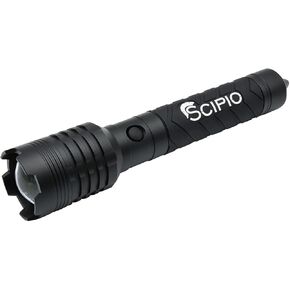 Scipio Tactical Rechargeable LED Flashlight - 4000 Lumens with Glass Breaker and Bright Light