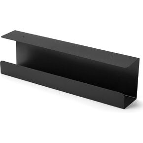 Under Desk Cable Management Tray 17 Inch, 2 Pack Sturdy Metal Cable Tray Under Desk, Desk Cord Management Tray, Under Table Cable Management Basket, Under Desk Wire Management Tray, Black