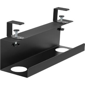 Under Desk Cable Management Tray 17 Inch, 2 Pack Sturdy Metal Cable Tray Under Desk, Desk Cord Management Tray, Under Table Cable Management Basket, Under Desk Wire Management Tray, Black