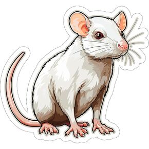Rat Sticker Travel Outdoors Decal Vinyl Small Waterproof for Water Bottle Mug Passport Book Scrapbook Notebook Laptop Tumbler Skateboard Computer Phone Size 4" Funny Gift ID44990