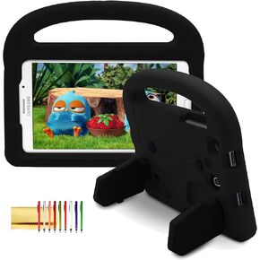 Kids 8-Inch Tablet Case for Galaxy Tab A 8.0 (2018/2017) Tab E Tab4 8.0" SM-T387/T385/T380/T377/T375/T333/T330, Techcircle Kid Child Safe Shock Proof EVA Rugged Protective Handle Stand Case, Purple