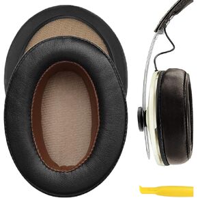 Geekria QuickFit Replacement Ear Pads for Sennheiser Momentum 2.0 Over-Ear Headphones Ear Cushions, Headset Earpads, Ear Cups Cover Repair Parts (Dark Brown)