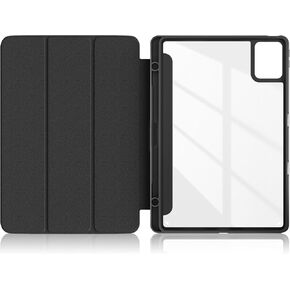 Case for Lenovo Tab M11 TB330FU 11"/Lenovo Pad 2024 TB331FC Tablet,Slim Drop Protection Tri-Fold Hard Shell Transparent Back and Pen Holder Stand Smart Cover with Auto Wake/Sleep,Dont Touch