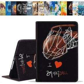 Case for Samsung Galaxy Tab A8 10.5 Inch 2022 Tablet (SM-X200/X205/X207), Slim Lightweight PU Leather Stand Cover with Auto Wake/Sleep, Burning Basketball Fire and Water