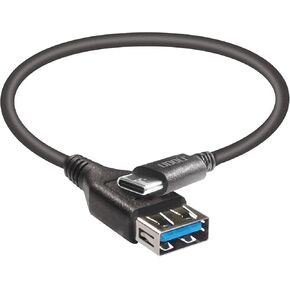 USB Type-C to USB 3.1 Gen 2 Adapter USB-C Male to USB 3.1 Female Adapter OTG Cable 0.67FT for MacBook Pro Air Samsung Galaxy S21 S20 Plus Ultra Note 10 Google Pixel and More, Black-Pack of 2