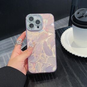 LUTTY Case for iPhone 16 Pro Max Case Cute Sparkle Lens Protector Glitter Pleated Texture Full CameraProtection Anti-Drop Frame Electroplated Button Stylish TPUProtective Case-StarlightSilver