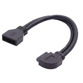 chenyang USB 3.0 Front Panel Header 19/20Pin Male to Female 90 Degree Right Angled Mainboard Header Port Extension Cable Adapter